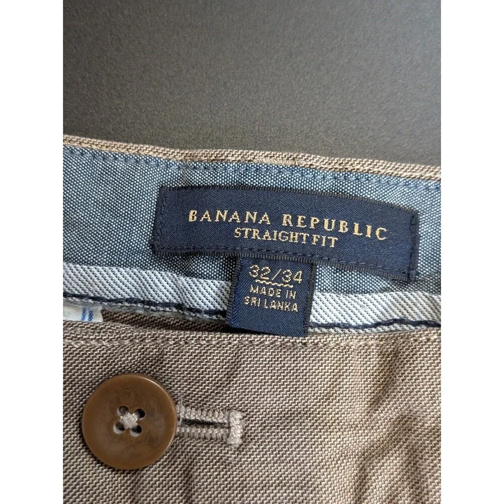 Banana Republic Straight Fit Shark Brown Traveler Pants 32/34